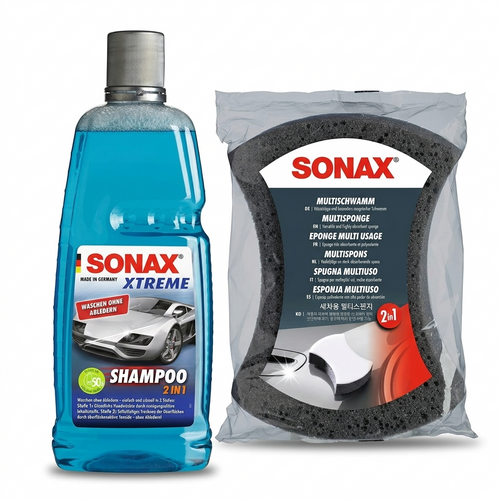 SONAX Autowäsche-Set (XTREME 2-in-1 Autoshampoo & Multischwamm)