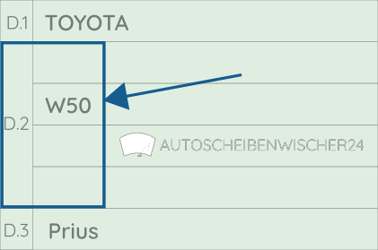 Toyota Prius W50 Modelltyp Erklärung im Fahrzeugschein